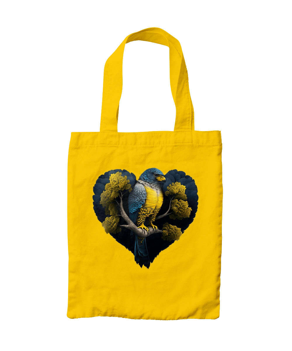 Blue and yellow falcon