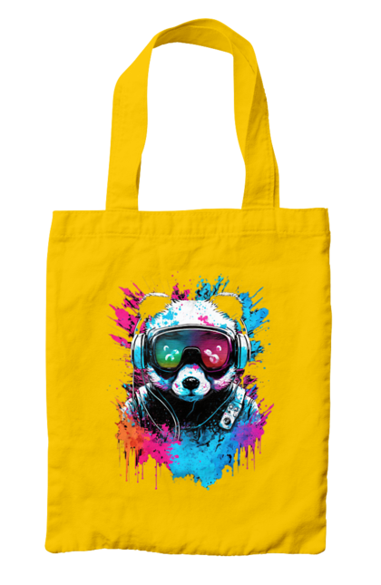 Сумка з принтом "Панда в VR шолом". Віртуальна реальність, гік, панда, персонаж, шолом. 2070702