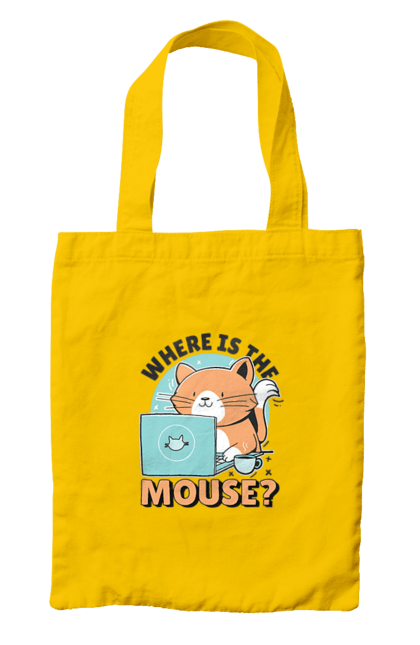 Сумка з принтом "Де миша?". Angular, c, css, html, it, javascript, jquery, php, python, react, svelt, vue, айтишник, айті, гумор, код, кодувати, прогер, програміст, програмісти, ти ж, ти ж програміст, тиж програміст. 2070702