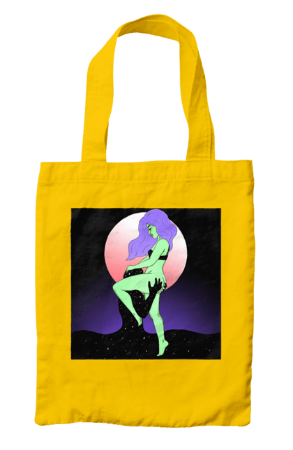 Сумка з принтом "Зелена Дівчина І Місяць". Інопланетянка, місяць. 2070702