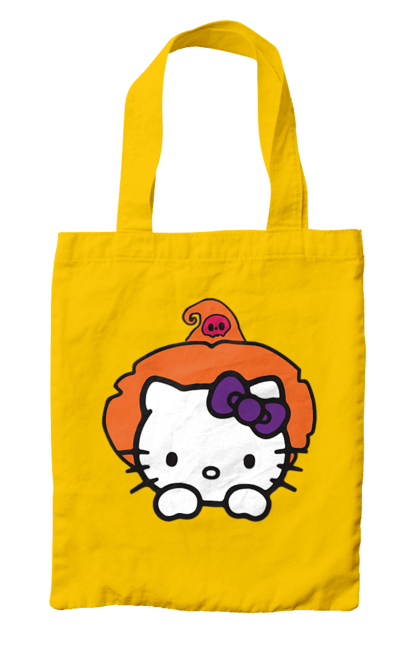 Сумка с принтом Хелло Китти Хэллоуин. Halloween, hello kitty, witch, бренд, ведьма, кот, котенок, персонаж, хелло китти, хэллоуин. 2070702