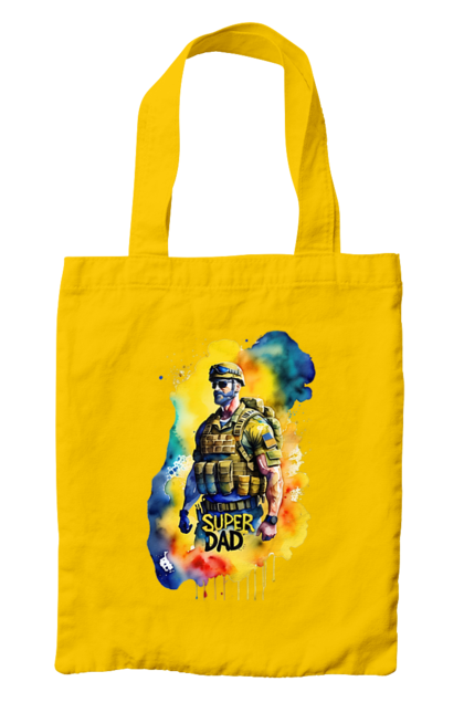 Сумка з принтом "Супер тато ЗСУ". День батька, день тата, зсу, люблю тата, супер, супер тато, супер тато зсу, тато, тато зсу, україна. 2070702