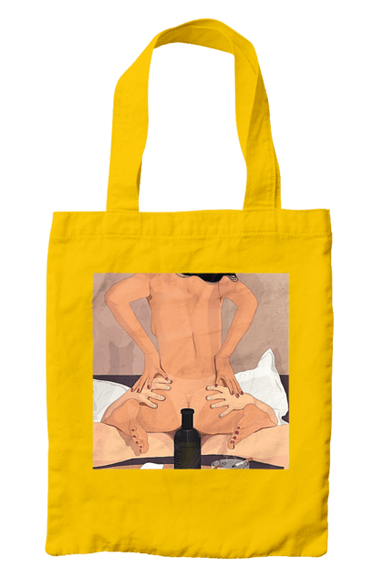 Сумка з принтом "Гола Дівчина, Пляшка І Сигарети". Гола, зверху. 2070702