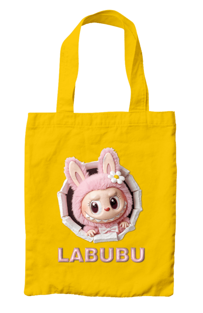 Сумка з принтом "Лабубу". Іграшка лабубу, лабубу, лабубу кока кола, мерч лабубу, мила, рожева лабубу, смішна лабубу. 2070702