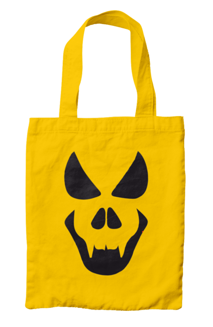 Bag with prints Halloween pumpkin face. Costume, halloween, holiday, october, october 31, pumpkin, scary, sweets, trick or treat. 2070702