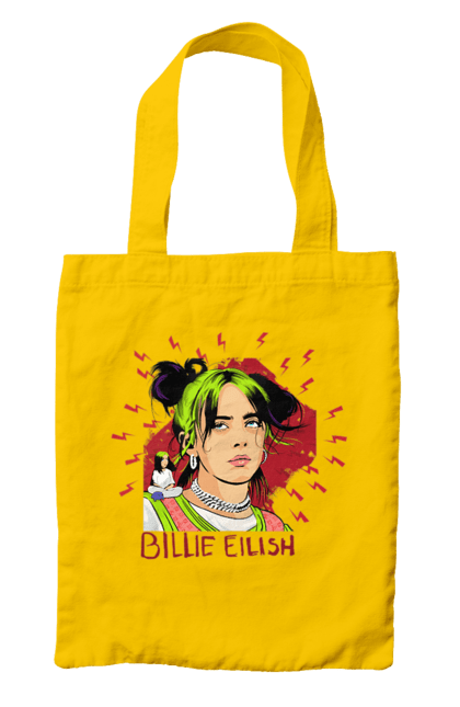 Сумка з принтом "Біллі Айліш". Біллі айліш, логотип біллі айліш, принт біллі айліш, співачка біллі айліш. 2070702