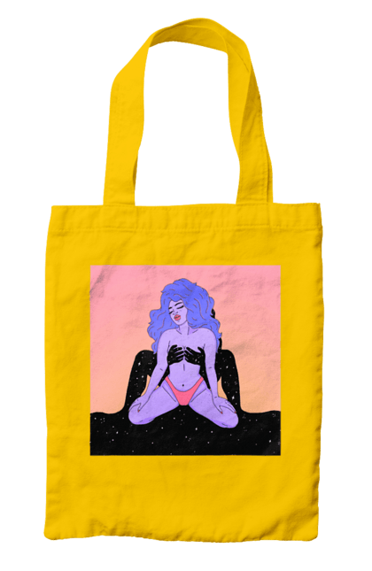 Сумка з принтом "Фіолетова Дівчина В Трусиках". Інопланетянка, у трусах. 2070702