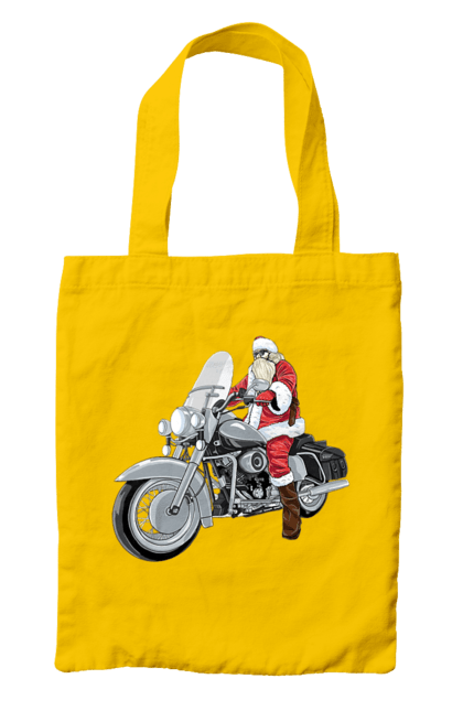 Сумка з принтом "Санта На Мотоциклі". Мотоцикл, новий рік, санта, свято. 2070702