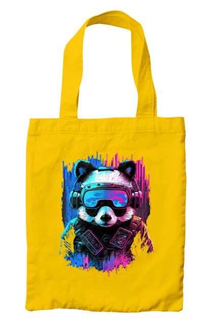 Сумка з принтом "Панда в VR шолом". Віртуальна реальність, гік, панда, персонаж, шолом. 2070702