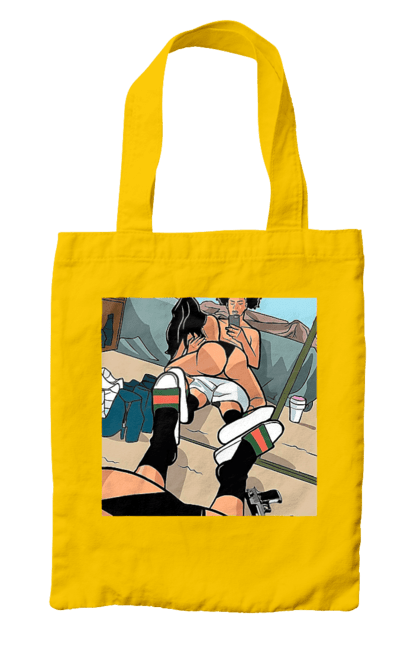 Сумка з принтом "Голе Селфі У Дзеркалі". Жопа, зверху, селфі. 2070702