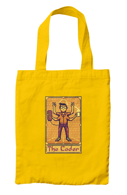 Сумка з принтом "Карта таро  кодер". Ай ті, айтішник, карта таро, код, програміст, хакер. 2070702