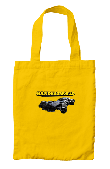 Сумка з принтом "Бандеромобіль". Бандера, бандеромобіль, бетмобіль, військова техніка, зсу, супер автомобіль. 2070702