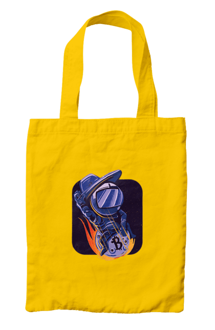 Сумка з принтом "Космо біткоїн". Биткоин, бінарний, біткоїн, біткойн, валюта, гроші, крипто, програміст, хакер. 2070702