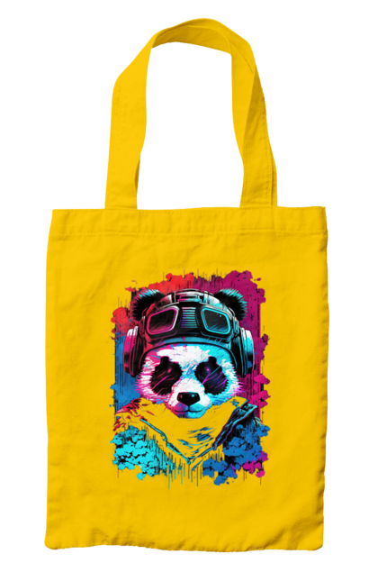 Сумка з принтом "Панда в VR шолом". Віртуальна реальність, гік, панда, персонаж, шолом. 2070702