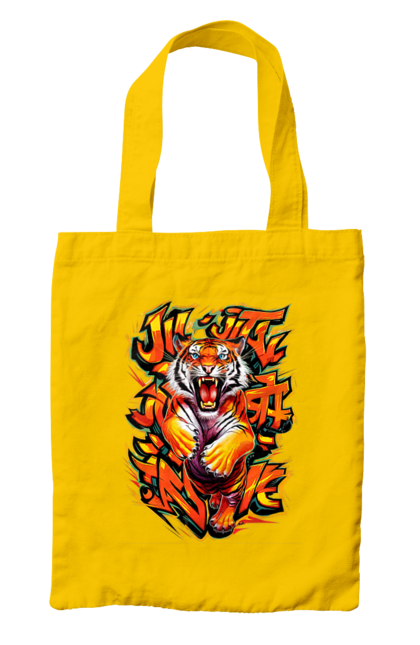 Bag with prints Jujutsu. Animal, japan, jiu jitsu, jujutsu, martial arts, ninja, samurai, sport, tiger. 2070702