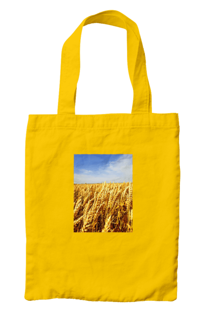 Bag with prints Ukraine. Beauty, blue, field, nature, sky, wheat. 2070702