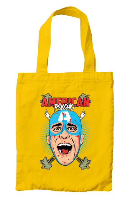 Bag with prints American Psycho. American psycho, book, captain america, movie. 2070702