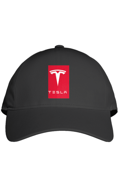 Кепка з принтом "Tesla". Авто, бренд, ілон маск, логотип, тесла. CustomPrint.market