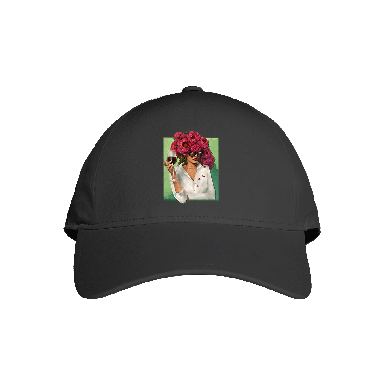 Дівчина з півоніями та келихом