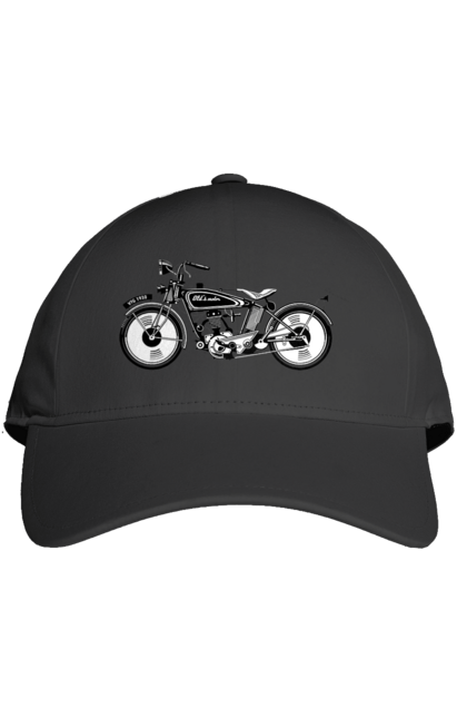 Кепка з принтом "Мотоцикл Ретро". Мото, мотоцикл, ретро. 2070702