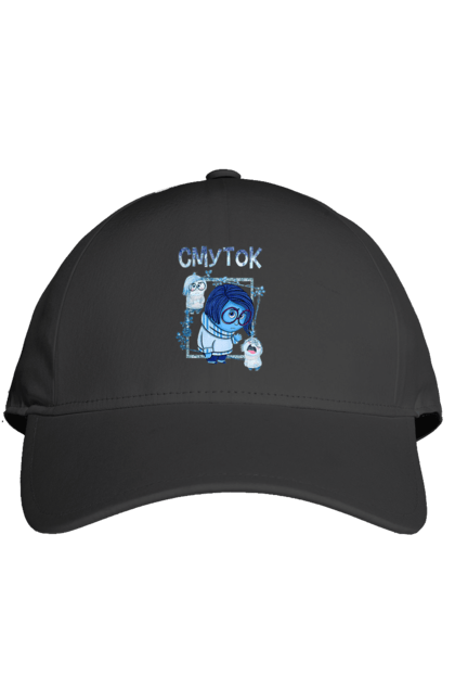 Cap with prints Inside Out Sadness. Cartoon, emotions, inside out, pixar, sadness. 2070702