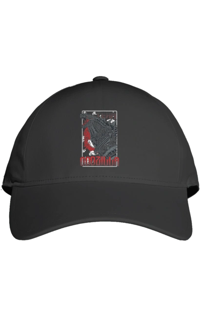 Кепка с принтом Годзилла. Godzilla, годзилла, динозавр, кайдзю, мутант, фильм, япония. 2070702