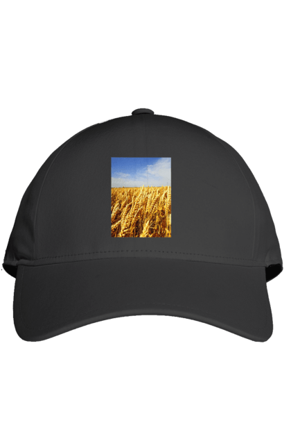 Кепка з принтом "Україна". Голубизна, красота, небо, поле, природа, пшеница. 2070702
