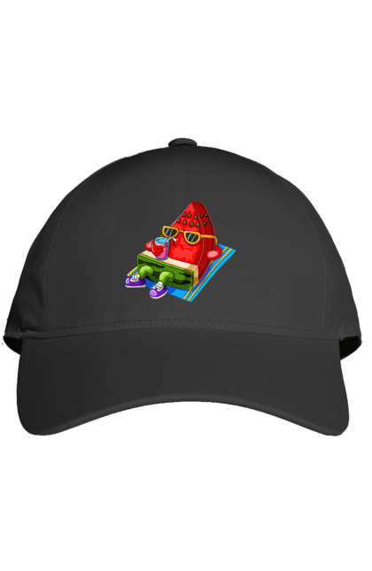 Кепка з принтом "Кавун П'є Коктейль". Кавун, коктейль, літо. 2070702