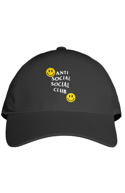 Кепка з принтом "Anti Social Club". Anti social club, club, popular, ptetty, smile. futbolka.stylus.ua