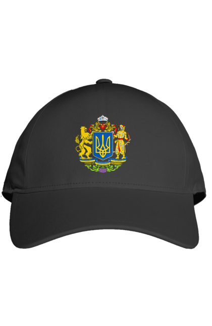 Кепка з принтом "Герб України". Герб, герб україни, козак, лев, лев і козак, україна. 2070702