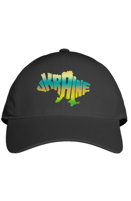 Кепка з принтом "Україна силует кольоровий". Карта україни, люблю україну, силует україни, символ україни, україна, українська символіка. 2070702