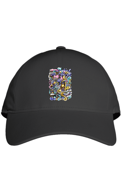 Кепка з принтом "Школа навчання". Зошит, калькулятор, канцелярія, навчання, олівець, ручка, школа. 2070702