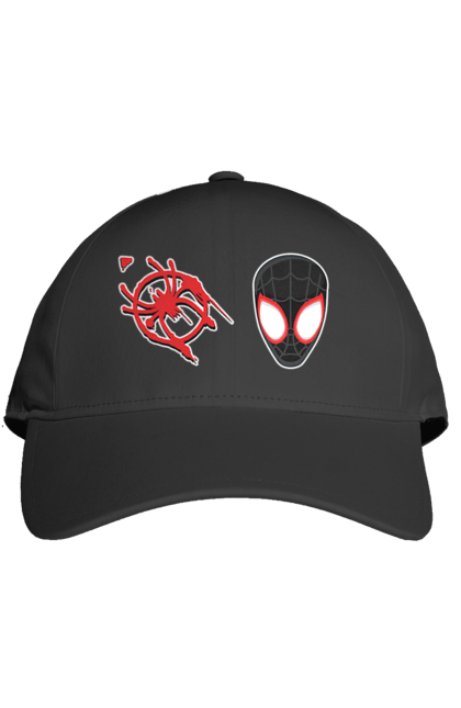 Кепка з принтом "Людина Павук Майлз Моралес". Man, miles morales, spider, spider man, людина павук, майлз моралес, паук, человек, человек паук. PrintMarket - інтернет-магазин одягу та аксесуарів з принтами плюс конструктор принтів - створи свій унікальний дизайн