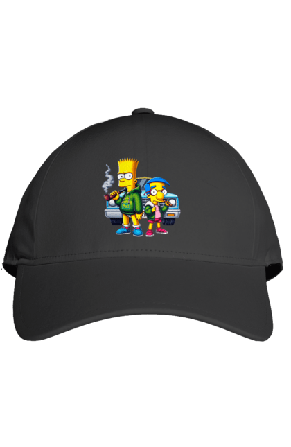 Cap with prints Bart Breaking Bad. Bart, breaking bad, cartoon, character, laboratory, milhouse, serial, simpson, simpsons. 2070702