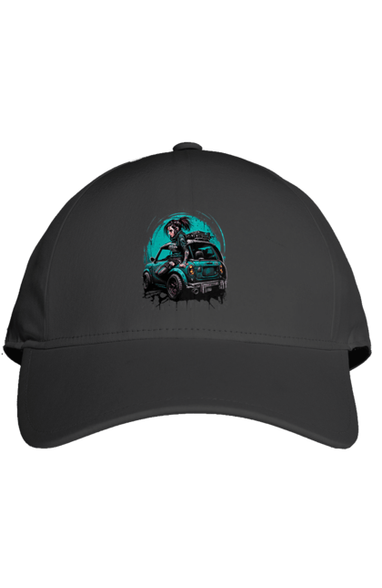 Кепка з принтом "Кіберпанк дівчина". Арт, графіка, дівчата, ігри, кіберпанк, малюнок. 2070702