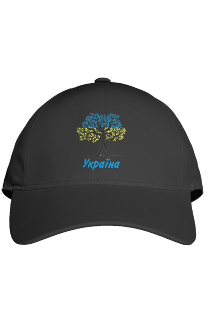 Кепка з принтом "Синьо жовте дерево Україна". Дерево україна, символ україни, синьо жовте дерево, україна, українська символіка. 2070702