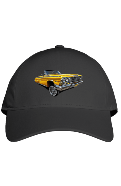 Кепка з принтом "Автомобіль". Автомобіль, імпала, класика, лоурайдер, шевроле. 2070702