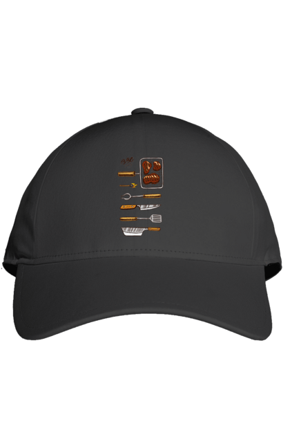 Кепка з принтом "Барбекю Паті". Барбекю, м`ясо, смажити. 2070702