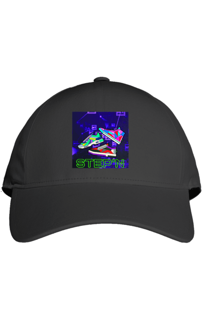 Кепка з принтом "Step`n". Віртуальні кросівки, крипта, криптовалюти, нфт, нфт кросівки, солана, степен. 2070702