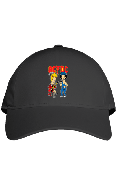 Cap with prints AC/DC. Ac dc, acd, blues rock, group, hard rock, music, rock n roll. 2070702