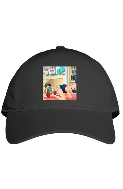 Кепка с принтом Буратино Во Взрослой Сказке. 18, буратино, бэтмен, голая, поцелуй, прикол. 2070702