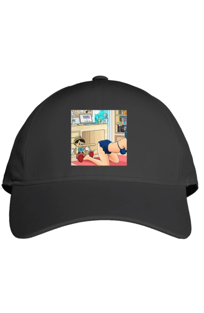 Кепка с принтом Буратино Во Взрослой Сказке. 18, буратино, бэтмен, голая, поцелуй, прикол. 2070702