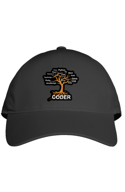 Кепка з принтом "Кодер". Айті, айтішник, для айтішника, для програміста, кодер, подарунок айтішнику, подарунок програмісту, програміст, розробник. 2070702