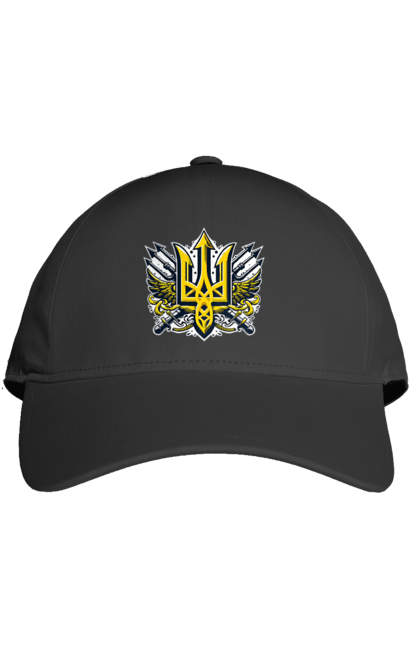 Кепка з принтом "Символіка україни". Герб, патріотичні зображення, символіка, тризуб, україна. 2070702