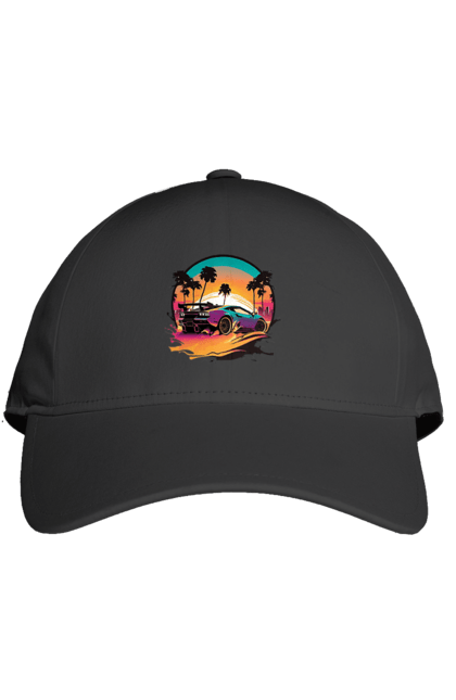 Кепка з принтом "Ламборджині Сінтвейв". Авто, автомобіль, ламба, ламборджині, машини, сінтвейв. 2070702