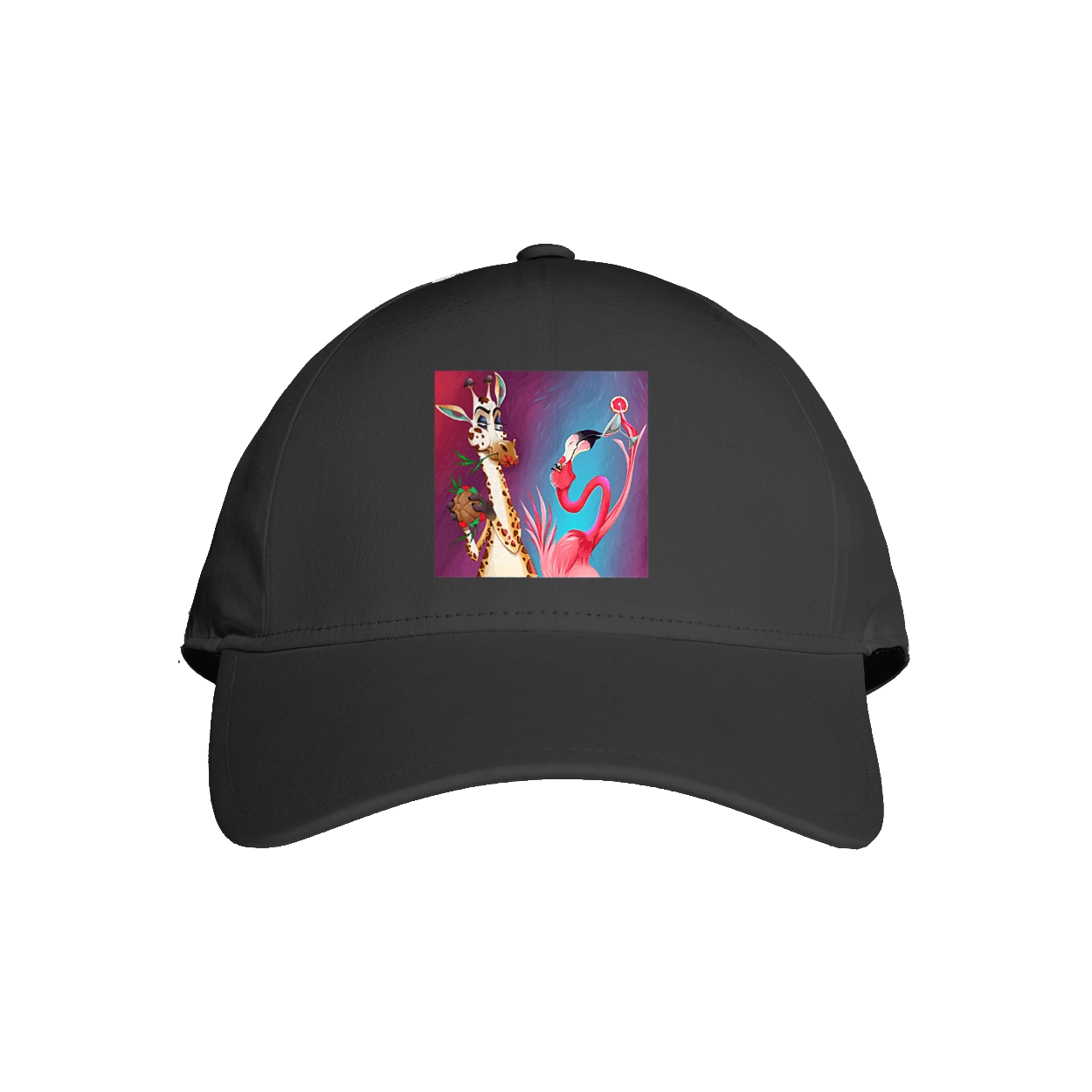 Giraffe And Flamingo At The Party