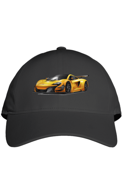 Кепка з принтом "Спорткар". Автомобіль, жовтий автомобіль, жовтий спорткар, спорт, спорткар. 2070702