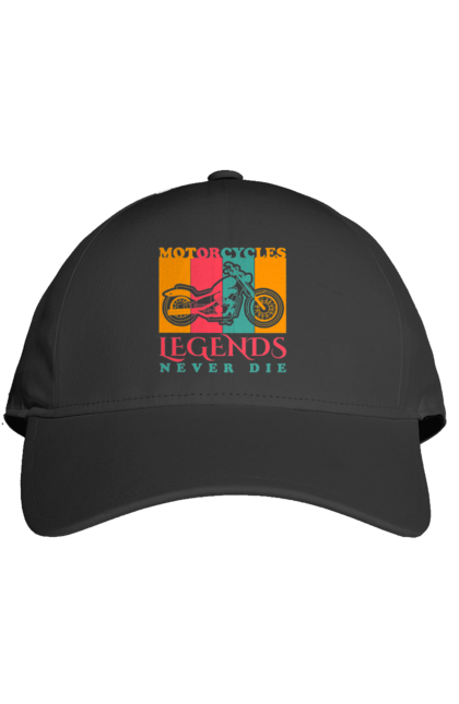 Кепка з принтом "мотоцикл легенда". Легенда, мотоспорт, мотоцикл. 2070702