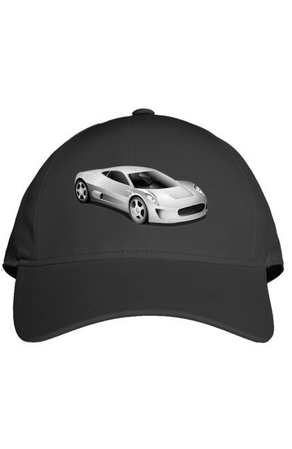 Кепка з принтом "Авто.1". Авто, графіка, спортивне авто, фото, чорно-біле зображення. 2070702