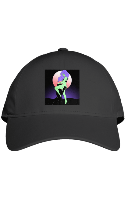 Кепка з принтом "Зелена Дівчина І Місяць". Інопланетянка, місяць. 2070702